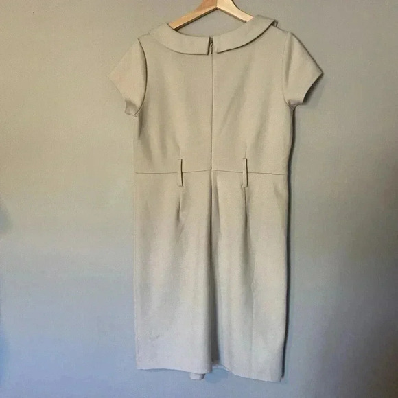 Adrienne Vittadini Neutral Sheath Dress Size 10 Beige Short Sleeve Minimalist - Picture 4 of 11